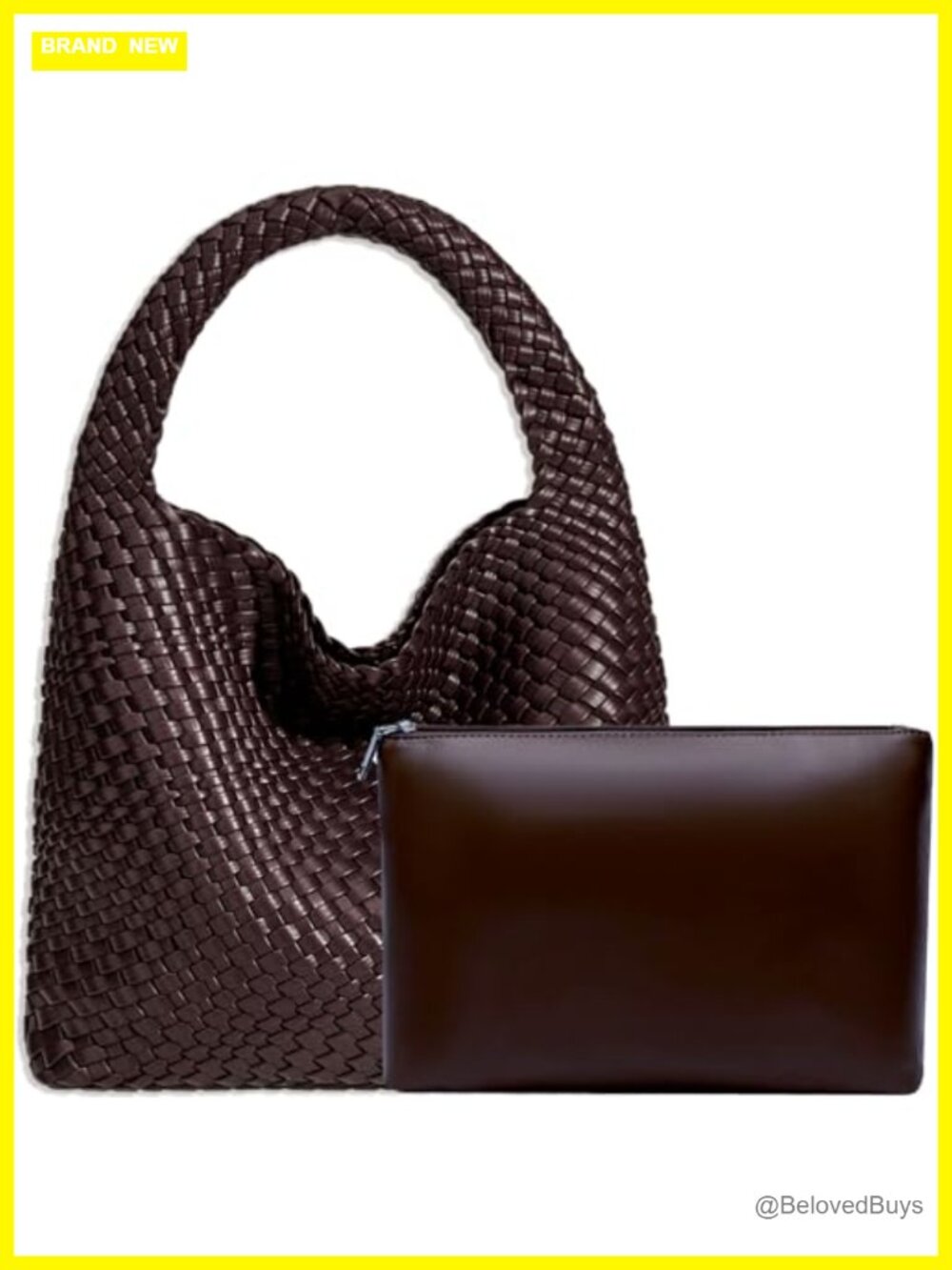 Vegan Leather Woven Tote Bag for Women, Hobo Handbag, Travel Shoulder Bag